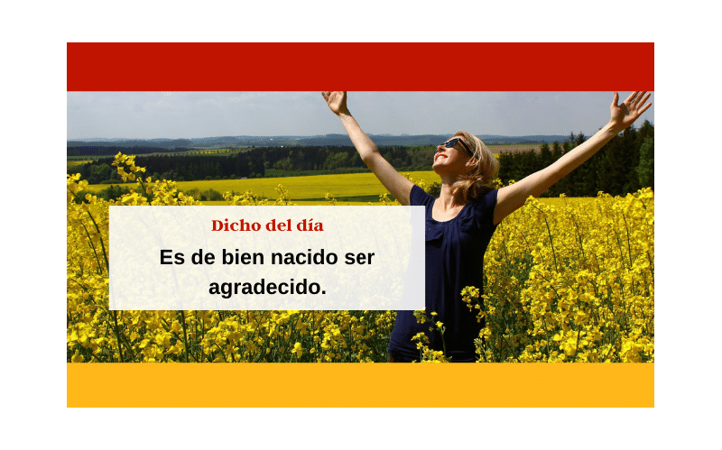 Saying of the day: Es de bien nacido ser agradecido - Easy Español